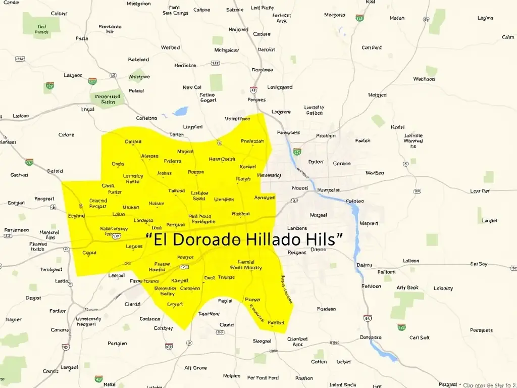 An image showcasing a map of El Dorado Hills with a highlighted area, symbolizing Pressure Washing El Dorado Hills' deep local knowledge and commitment to serving the community.